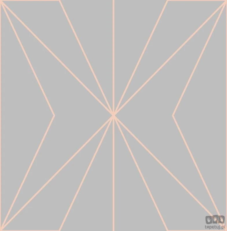 Szara tapeta z geometrycznym linearnym złotym akcentem
