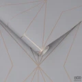 Szara tapeta z geometrycznym linearnym złotym akcentem
