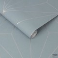 Niebieska tapeta z geometrycznym linearnym złotym akcentem