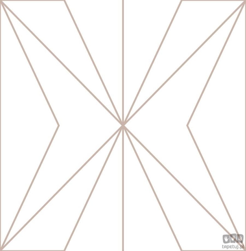 Biała tapeta z geometrycznym linearnym złotym akcentem