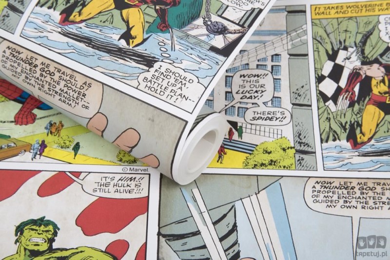 Tapeta papierowa z motywem komiksu z superbohaterami