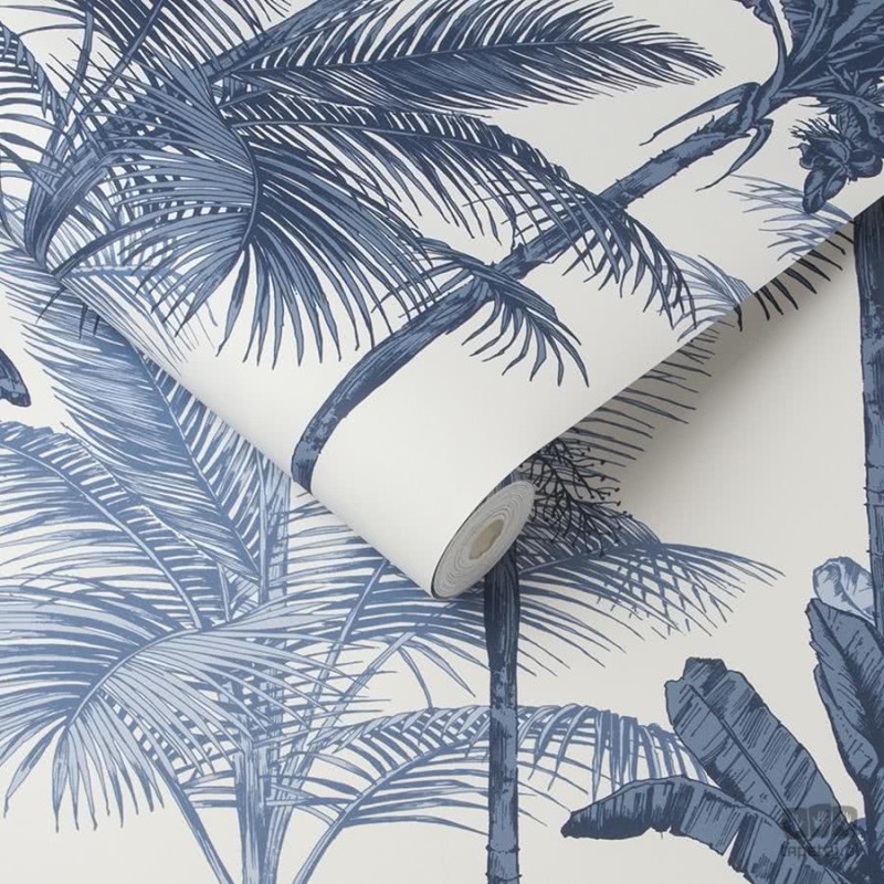 Tapeta na flizelinie z tropikalnym motywem pionowych palm
