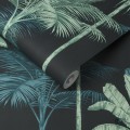 Tapeta na flizelinie z tropikalnym motywem pionowych palm