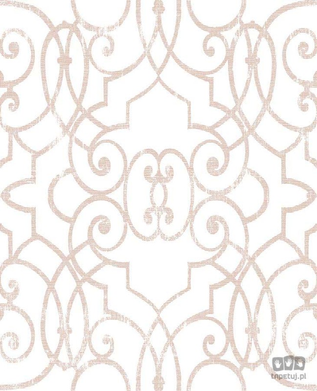 Perłowa tapeta na flizelinie w różowo-złoty wzór ornamenty