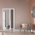 Tapeta na flizelinie w modny wzór geometryczny różowe złoto