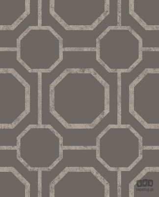 Tapeta na flizelinie w wzór geometryczny z połyskiem taupe