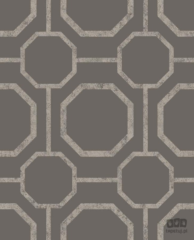 Tapeta na flizelinie w wzór geometryczny z połyskiem taupe