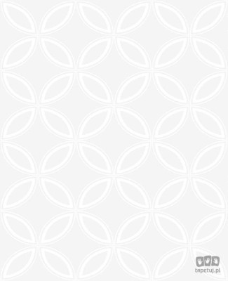 Srebrna tapeta na flizelinie w biały wzór geometryczny koła