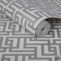 Tapeta na flizelinie w srebrny wzór geometryczny nowoczesna