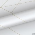 Biała tapeta na flizelinie geometryczna w złote linie