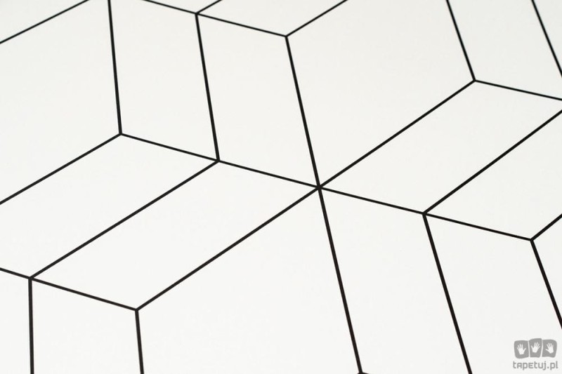 Tapeta czarno biała wzór geometryczny romby flizelina