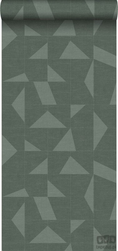 Tapeta z geometrycznym wzorem w odcieniach zieleni