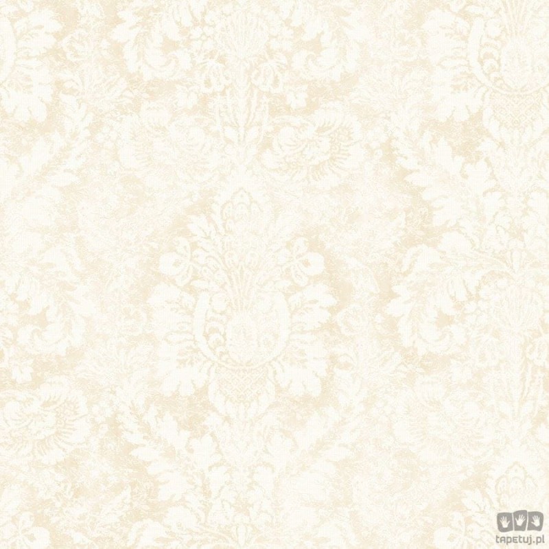 Beżowa tapeta w przetarte ornamenty