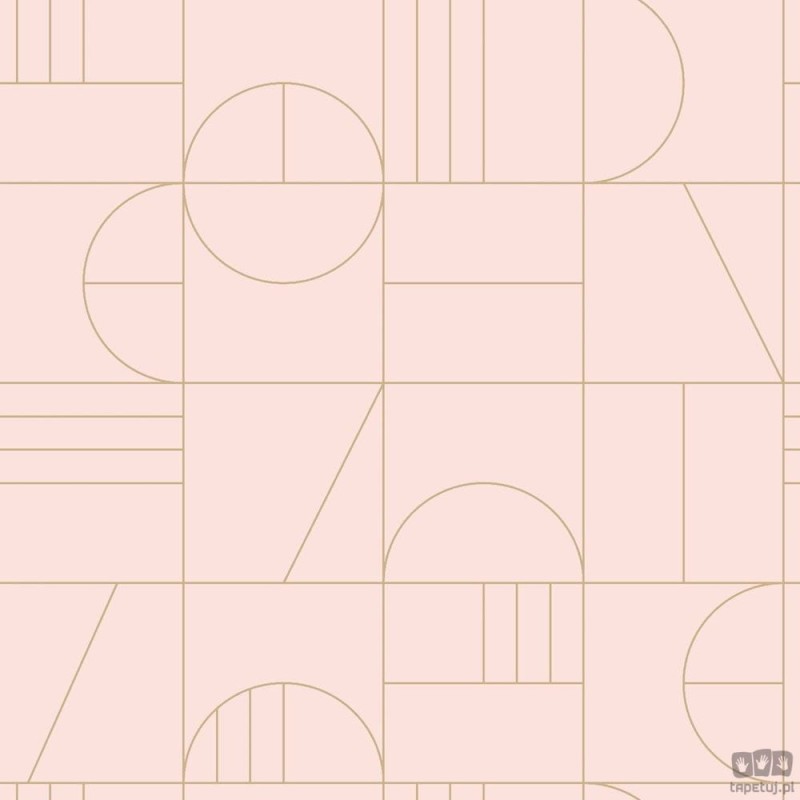 Tapeta wzór geometryczny kwadraty różowa flizelina