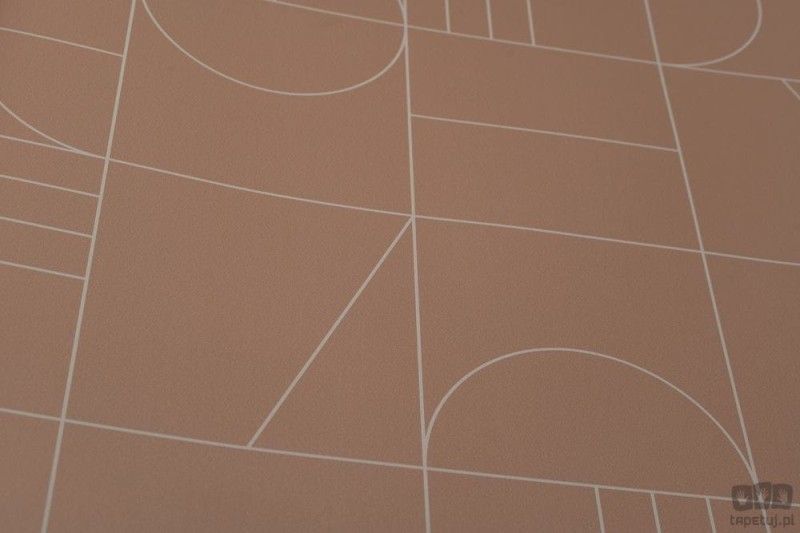 Tapeta wzór geometryczny kwadraty beżowy flizelina