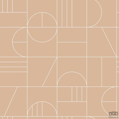 Tapeta wzór geometryczny kwadraty beżowy flizelina