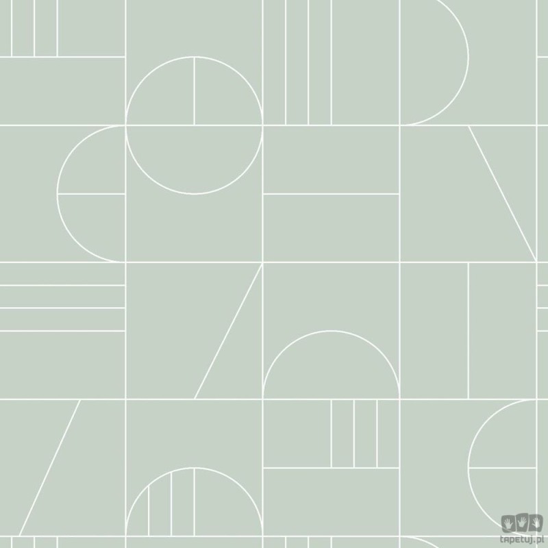 Tapeta wzór geometryczny kwadraty miętowa flizelina