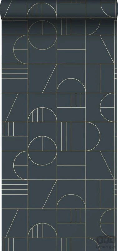 Tapeta wzór geometryczny kwadraty czarna flizelina