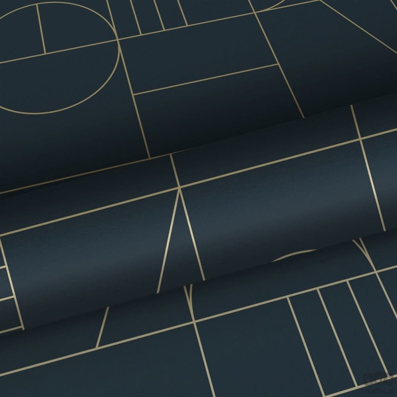 Tapeta wzór geometryczny kwadraty czarna flizelina