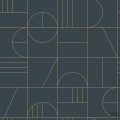Tapeta wzór geometryczny kwadraty czarna flizelina