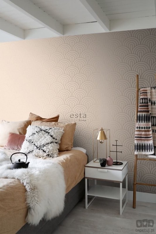 Tapeta na flizelinie łuki art deco pudrowy róż