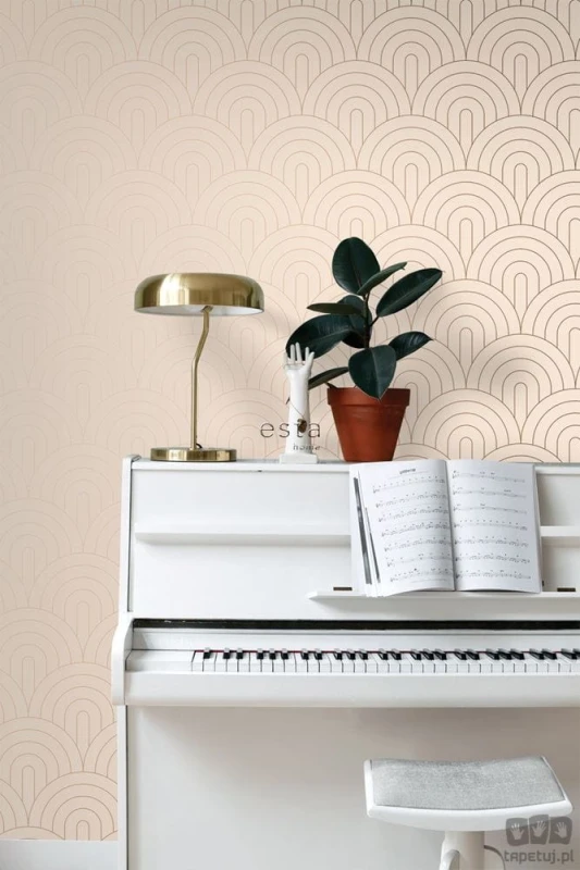 Tapeta na flizelinie łuki art deco pudrowy róż