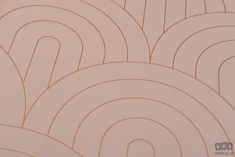 Różowa tapeta na flizelinie łuki art deco