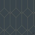 Granatowa tapeta złoty wzór geometryczny flizelina