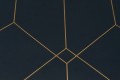 Granatowa tapeta złoty wzór geometryczny flizelina