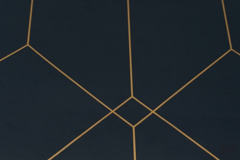 Granatowa tapeta złoty wzór geometryczny flizelina