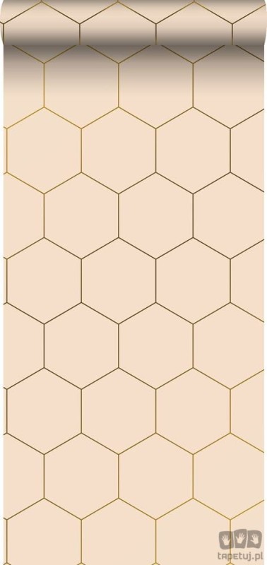 Różowa tapeta na flizelinie geometryczna art deco