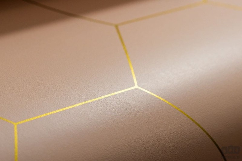 Różowa tapeta na flizelinie geometryczna art deco