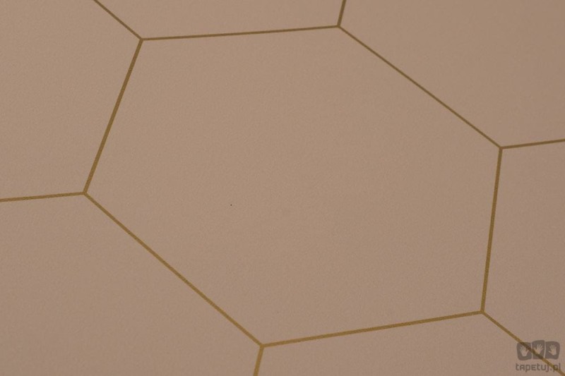 Różowa tapeta na flizelinie geometryczna art deco