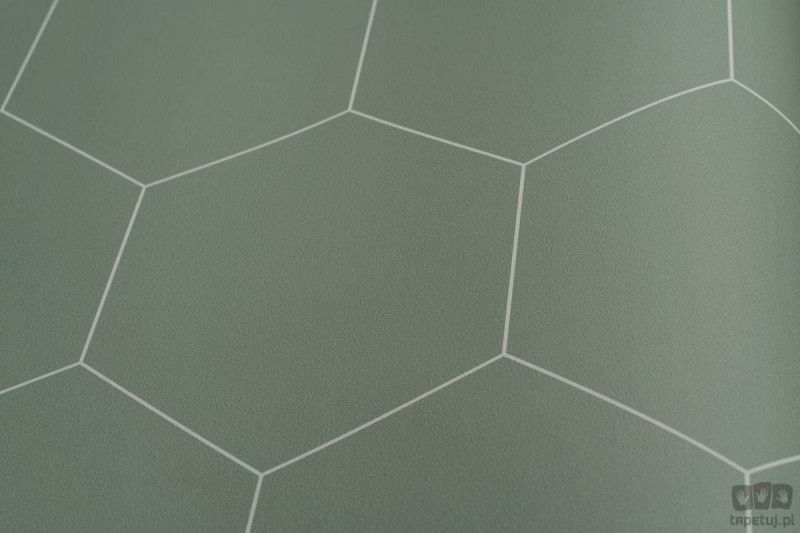 Miętowa zielona tapeta geometryczna art deco flizelina