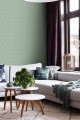 Miętowa zielona tapeta geometryczna art deco flizelina