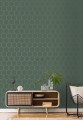 Zielona tapeta na flizelinie geometryczna art deco