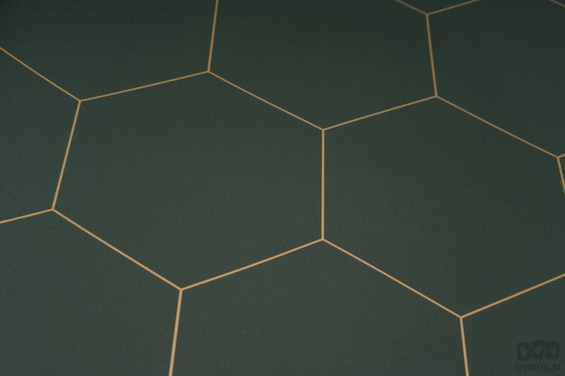 Zielona tapeta na flizelinie geometryczna art deco