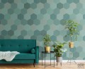 Fototapeta wzór geometryczny odcienie zielonego flizelina