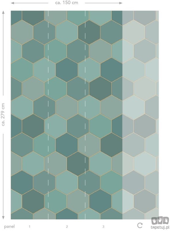 Fototapeta wzór geometryczny odcienie zielonego flizelina