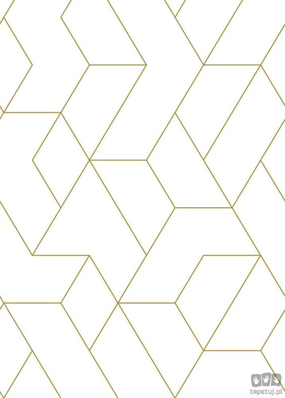 Biała fototapeta złoty wzór geometryczny flizelina