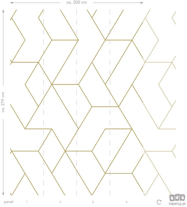 Biała fototapeta złoty wzór geometryczny flizelina