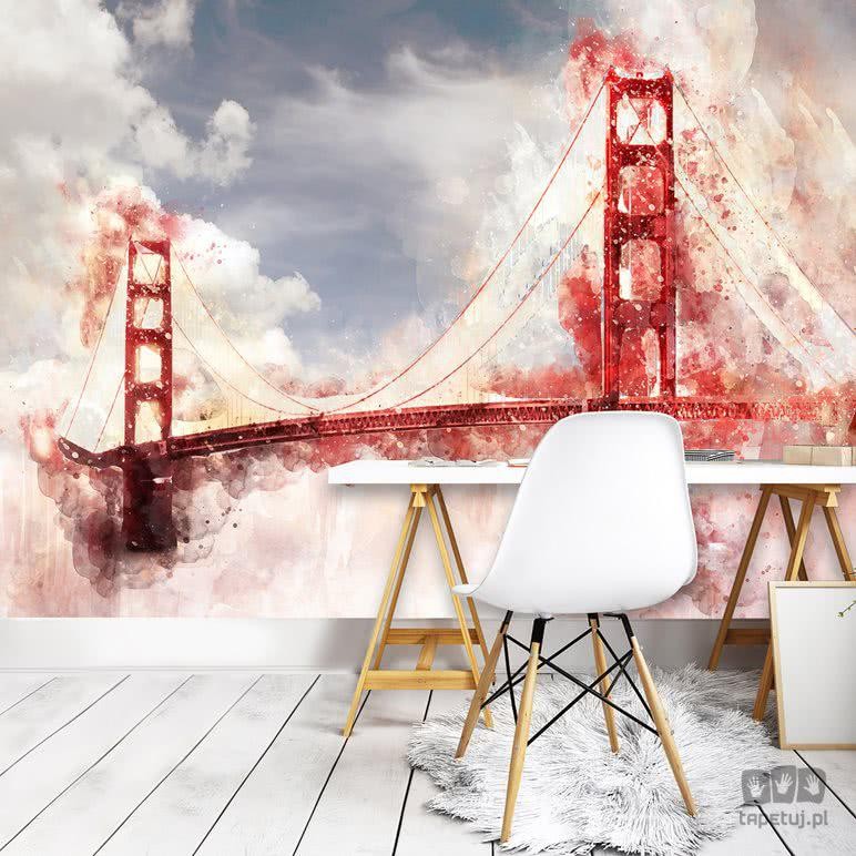 Fototapeta akwarelowy most w San Francisco