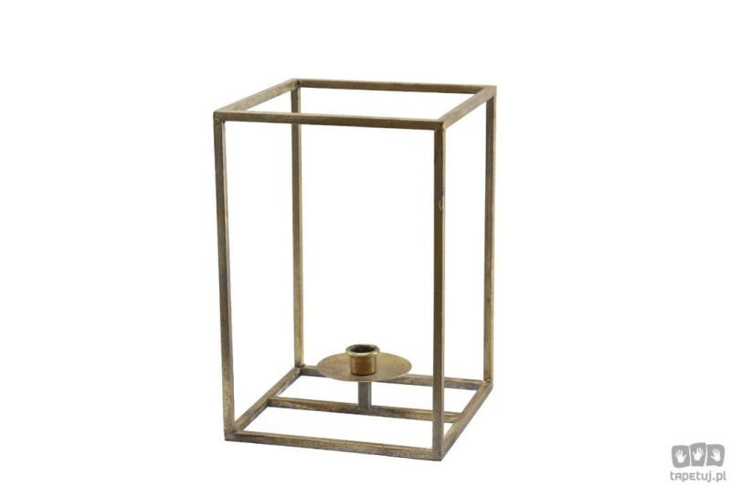 Świecznik złoty metalowy