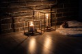 Świecznik złoty metalowy