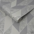 Tapeta w odcieniach szarości z geometrycznym motywem