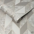 Tapeta w odcieniach szarości z geometrycznym motywem