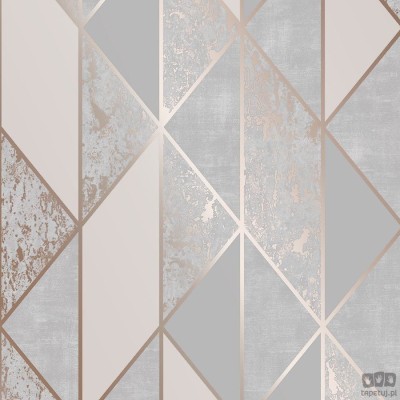 Tapeta w odcieniach taupe z geometrycznym motywem