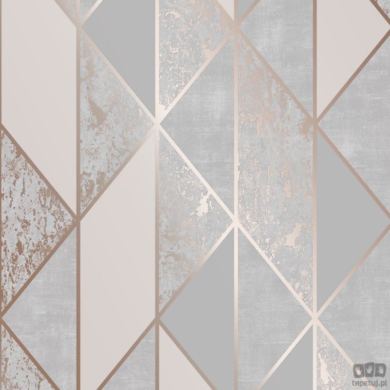 Tapeta w odcieniach taupe z geometrycznym motywem