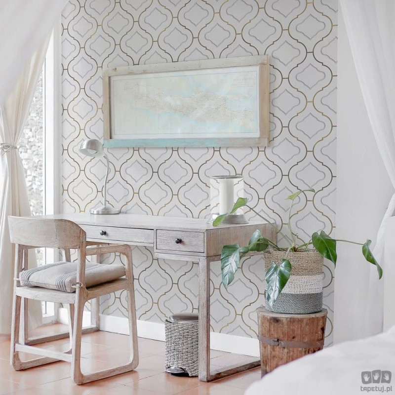 Fototapeta Arabesca White Gold