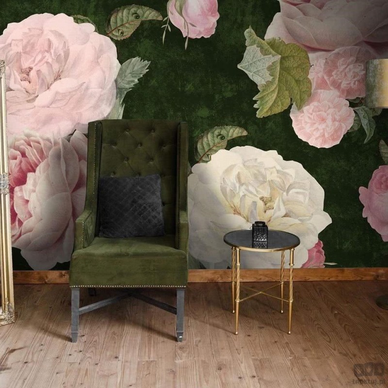 Fototapeta Roses Dark Green